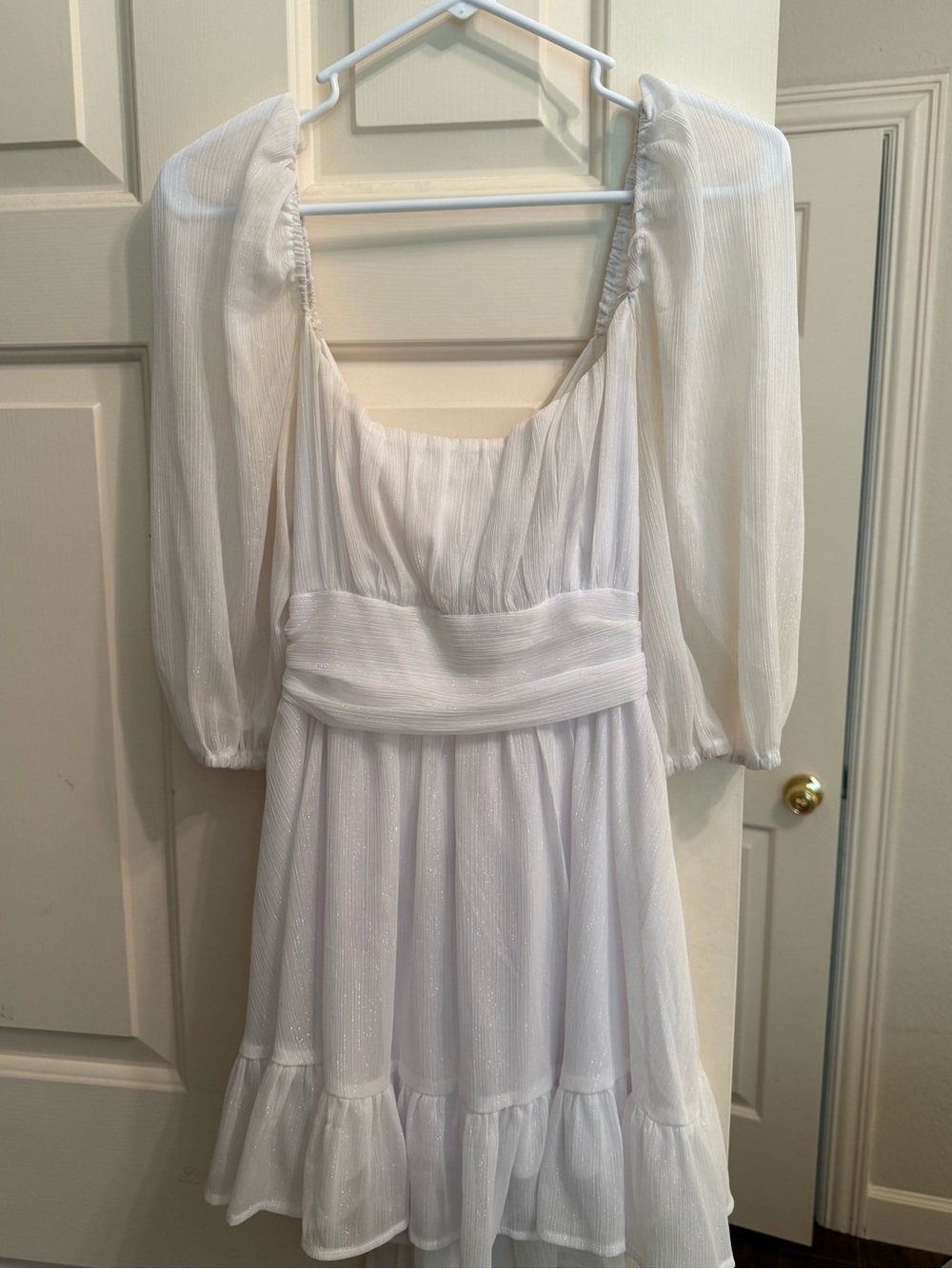 Lucy in the Sky White Puff Sleeve Mini Dress